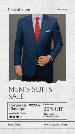 Fashion Industry Men's Work Suits Promotion Instagram Story