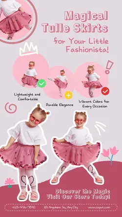 Fashion Kids Tulle Skirts Product Display
