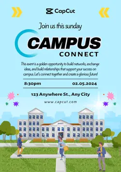 Blue Light Modern 2d Connect Campus Poster