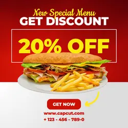 One Image Food Burger Sale Instagram Post