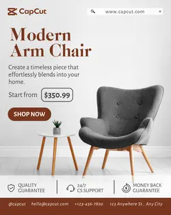 Modern Arm Chair Promotion Instagram Portrait