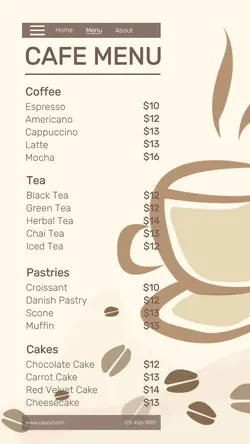 Coffee Shop Menu List Tiktok Post