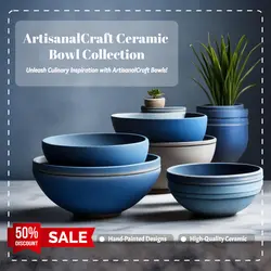 E-Commerce Household ArtisanalCraft Ceramic Bowl Collection Display