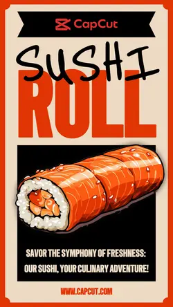 Food Sushi Roll Product Display Instagram Story