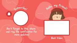 Non-marketing YouTube End Screen Channel Red White Cute 