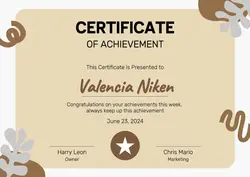 Non-Marketing Certificate Beige Abstract