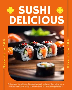 Orange Sushi Promotion Instagram Post