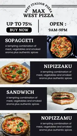 Food Pizza Menu