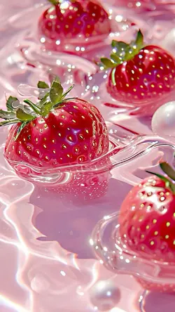 wallpaper strawbery fruit estetic