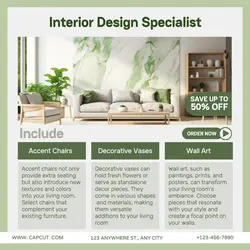 Flat design minimal interior design instagram post