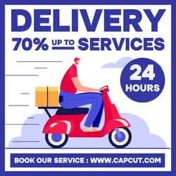 Delivery Services Up To 70% Promotion Instagram Post Purple Flat Modern