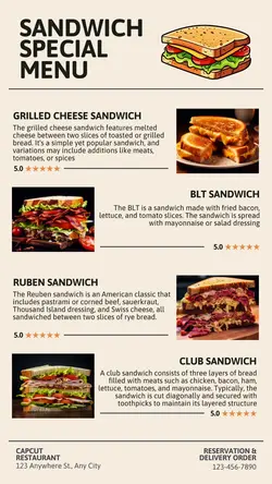 Sandwich Special Menu Template Instagram Story