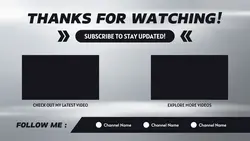 Non-marketing Youtube endscreen black and white