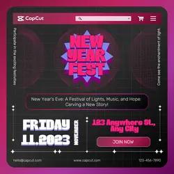New Year Red Purple Festival Promotion Instagram Post