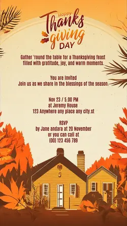 Thanksgiving Invitation Card Instagram Story