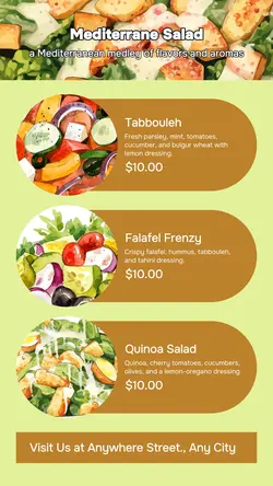 Food Mediterranean Salad Menu