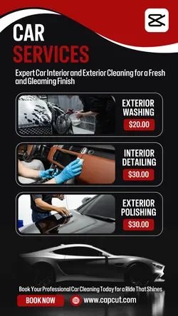 Car Services Display Instagram Black & Red