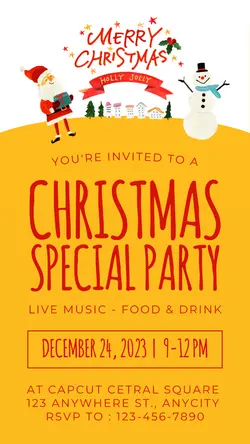 Christmas Party Invitation Card Instagram Story