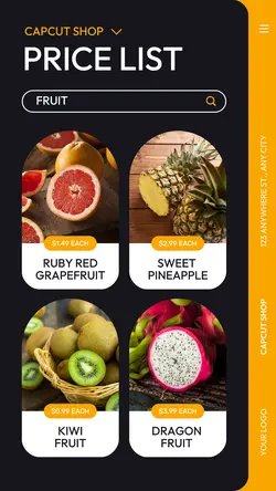 Food & Beverages Fruit Pricelist