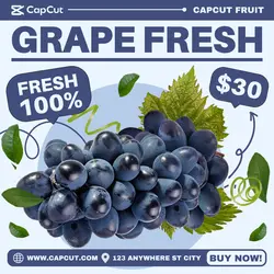 Grape Fresh Product Display Instagram Post Purple White Modern