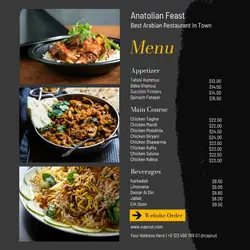 Arabian Restauran Menu Promotion Instagram Post