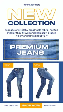 jeans fashion promotion instagram story