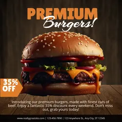 Premium Burgers Sale instagram post