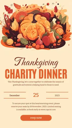 Thanksgiving Charity Dinner Instagram Story