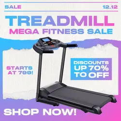 E-Commerce Electronic Treadmill Hero Image Pastel
