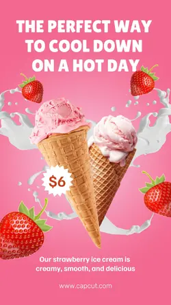 Pink Ice Cream Instagram Story