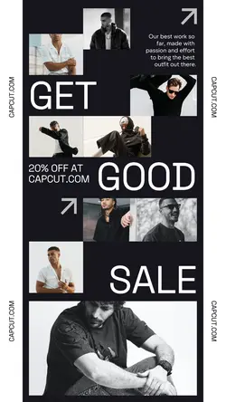 8 Multi-product Image + Men's Clothes Black Tech