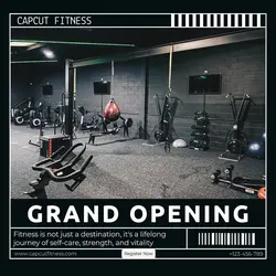 Grand opening Fitness Center Instagram Post