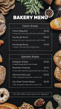 Bakery Menu Instagram Story
