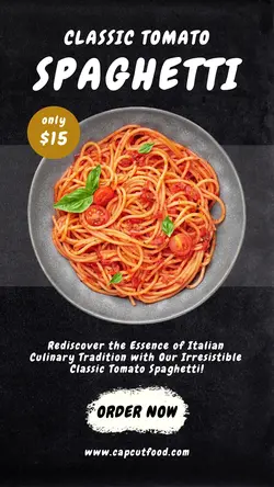 Classic Tomato Spaghetti Promotion Instagram Story