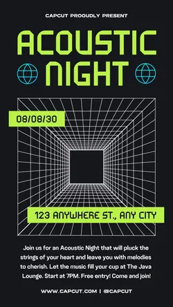 Black Acoustic Night Event Instagram Story