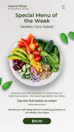 Food Salad Restaurant Special Menu