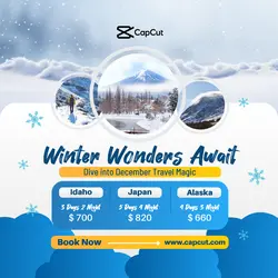 Travel and Tourism Industry Winter Holiday Instagram Post Business Promotion