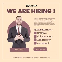 We Are Hiring Instagram Post