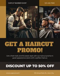 Barber Shop Promotion Instagram Portrait
