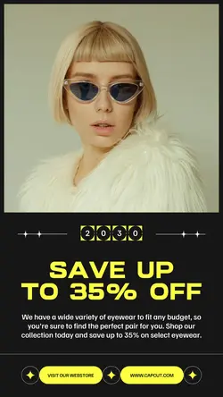 Black Minimal Eyewear Sales Promotion Story