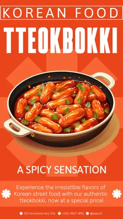 Orange Korean Food Promotion Instagram Story