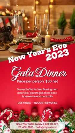 New Year's Eve Gala Dinner Promotion