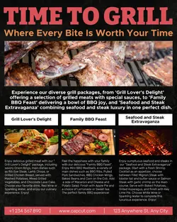 Grill Menu Package Featuring Instagram Portraits