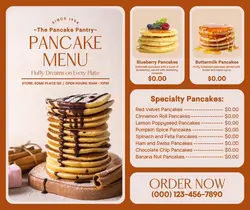 delicious pancake menu facebook post