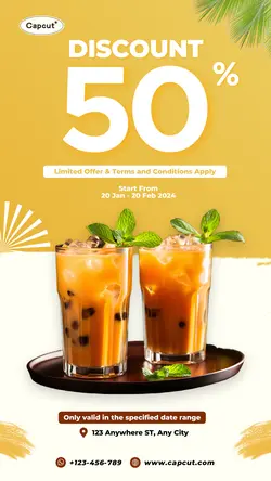 Special Discount Thai Tea Instagram Story