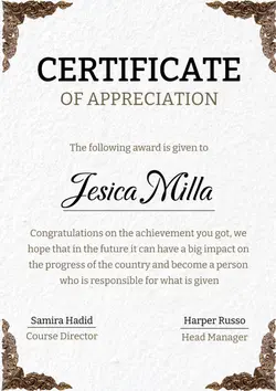 Non-Marketing Ceritificate Minimalist