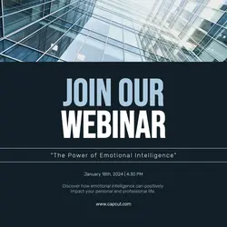 Dark Blue Minimalist Business Webminar Instagram Post