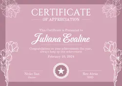Non-Marketing Certificate Pink Aesthetic