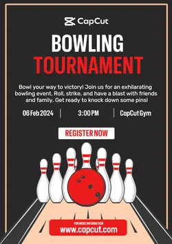 Sports Event Poster Red and Gray
