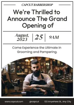 Poster Grand Opening Barbershop